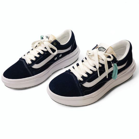 EUC Vans Old Skool Overt CC Pop Color Dress Blues Sneakers Platform Sz. 8M/9.5W - Picture 1 of 10